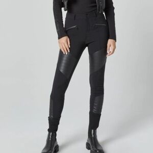 Alp N Rock Sloan Moto Pant In Black With Faux Leather Paneling Sz S